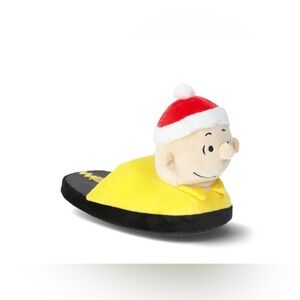 Peanuts Charlie Brown Family Christmas 3D Plush Scuff Slippers Men’s Size 11/12